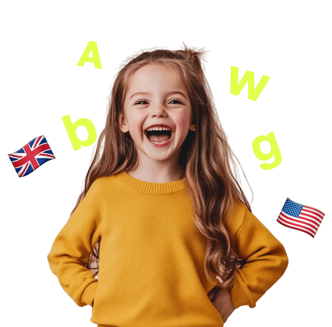 Kid enjoying an English lesson