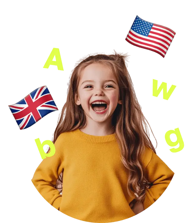 Kid enjoying an English lesson